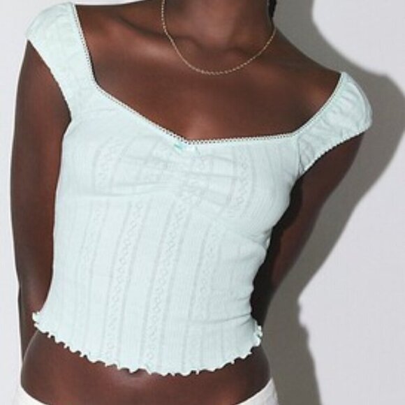 NWT UO Out From Under Ruched Green Sweetheart Tank Top - Picture 5 of 5